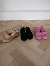 suede platform sandals