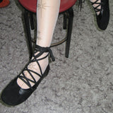 Tender 0003. Combi Lace-Up Flats - 3colors
