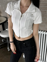Chic stud half zip up(4color)