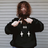 Orion patched hoodie / Black