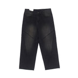 GJ5096 Biker incision wide denim (2 colors)