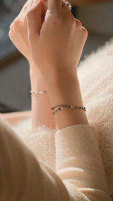 Positivity, double line bracelet_November Birthstone