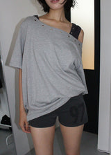 EYELET OFF SHOULDER TEE