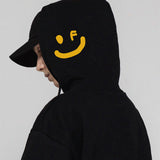 [UNISEX] サイドフードドローイングスマイルフーディー