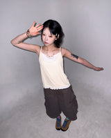 (2color) Wave Layered Ribbed Sleeveless Top