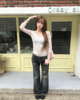 Boy back damage denim pants