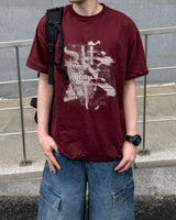 Las Faded Printing Oversized Short Sleeve