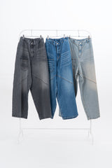 Lable Incision Line Wide Denim