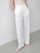 (PT-5660)ESSENTIAL PINTUCK STRAP PANTS