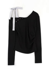 Bebe ST Tie Ribbed Tee