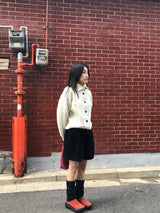 ウールフィッシャーハイネックカーディガン