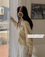 Wool Kara Knit Zip-up