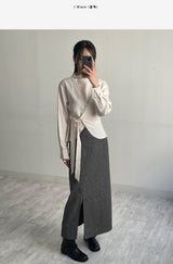 [FW/Setup Available] Bocashi Button Long Skirt