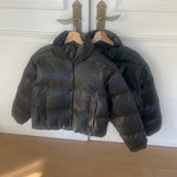 [MADE] Miley Leather Pigment Washing Two-Way Wellon Short Down Jacket