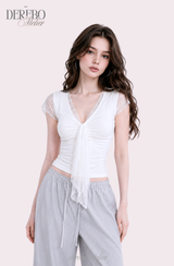 ヘイリー レース ホワイト ショートスリーブ Tシャツ