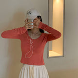 [BELLIDE MADE] Brin, slim U-neck long-sleeved T-shirt