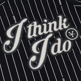 ベースボールジャージホワイトストライプ - ブラック