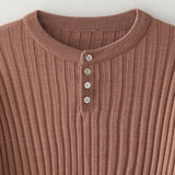 Bluesf merino wool henry neck knitwear - Peach
