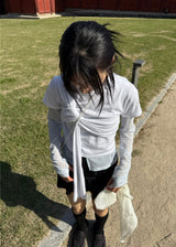 DRAPE SHIRRING T-SHIRTS