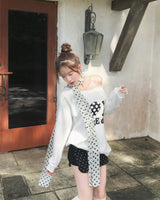 love in dot ridge one-shoulder TOP