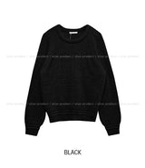 [Wool 20%] ドビーラインアルパカラウンドニット