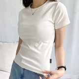 スリムフィットレギュラーハーフTシャツ [WHITE]