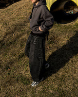 Urban crop high-neck fleece hoodie