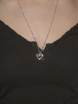[925Silver] Melting heart necklace