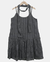 リネンチェックスリーブレスドレス