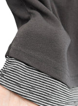 ボーダーシャツレイヤードボートネックTシャツ