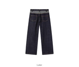 FMACM Checkered Spliced Bare Denim Trousers
