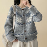 Snowflake tteokbokki button knit cardigan