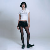 EASY See-through Crop Short Sleeve - WHITE