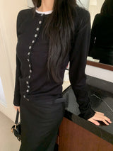 Annie Slim Button Long Sleeve Cardigan