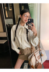 strap satin striped blouse