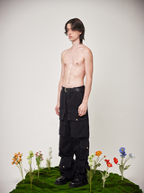 WEIRD denim cargo pants (BLACK