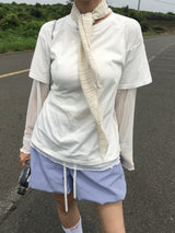 Sheer See-Through Layered Long Sleeve (4c)