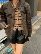 Clang wool striped cardigan