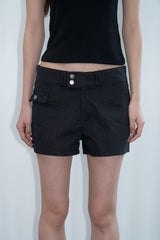 ダブルボタン コットンショーツ(Black/2size)
