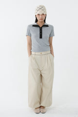 SOFT TENCEL HIGH-NECK TOP_MELANGE GRAY
