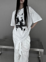 [unisex] アルクディオーバーフィットプリンティング半袖Tシャツ (2color)