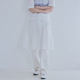 シアーレイヤードリベットプリーツスカート(white)