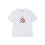 25FW WOMAN AC BEAR HEART SHORT SLEEVE WHITE