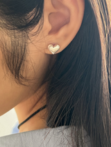 シフォンハートピアス (シルバー)