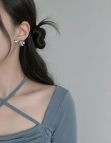[Aespa ニンニン Piercing] ジェーンリボンピアス - Silver Color