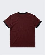 Essential Standard Short-Sleeve Ringer T-Shirt Alpha Appliqué Burgundy