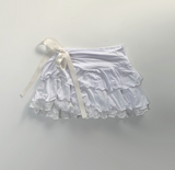Guener Ribbon Lace Skirt (White)