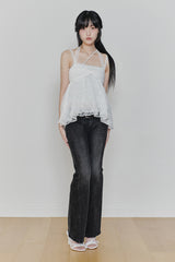 ローズシャーリングトップス white