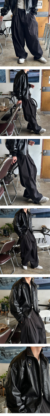 [Unisex] バルーンピンタックストラップパンツ(2color)