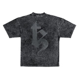 BETREZ オーバーサイズアシッドウォッシュTシャツ - BLACK LOGO